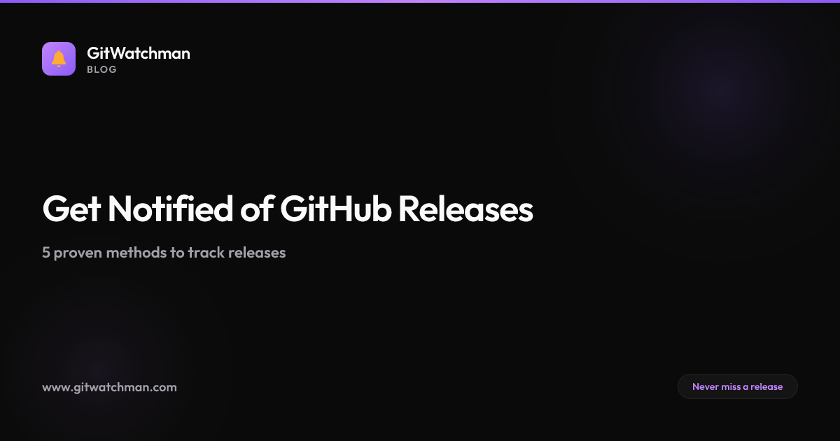 Get Notified of New GitHub Releases (5 Ways) | GitWatchman